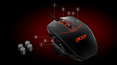 Acer Nitro Gaming Mouse II Gaming Mouse with PAW3325 Sensor Adjustable DPI & 8 Buttons Including Burst Fire 
